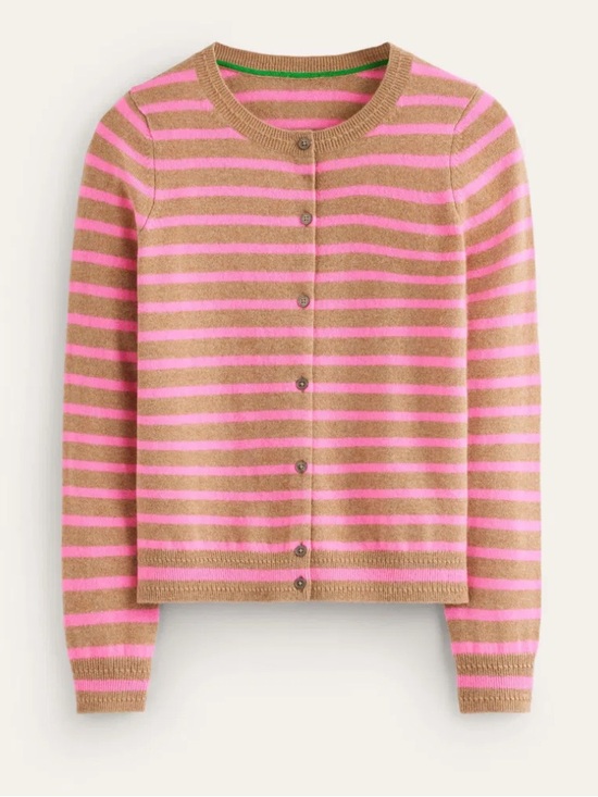 Boden Sweaters - Boden 100% Cashmere Stripped Button Up Cardigan S Preppy